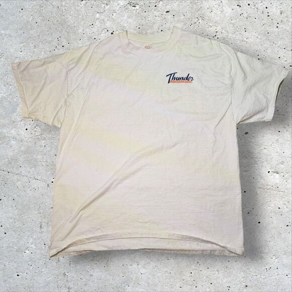 Denver Broncos Thunder Mascot T-Shirt XL Hanes Beefy-T Vintage Double-Sided NFL - Picture 1 of 12